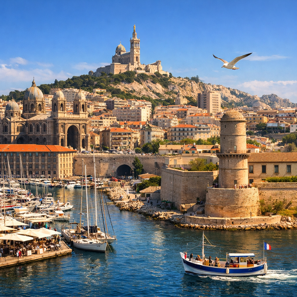 Marseille, Notre-Dame de la Garde et le Vieux-Port
